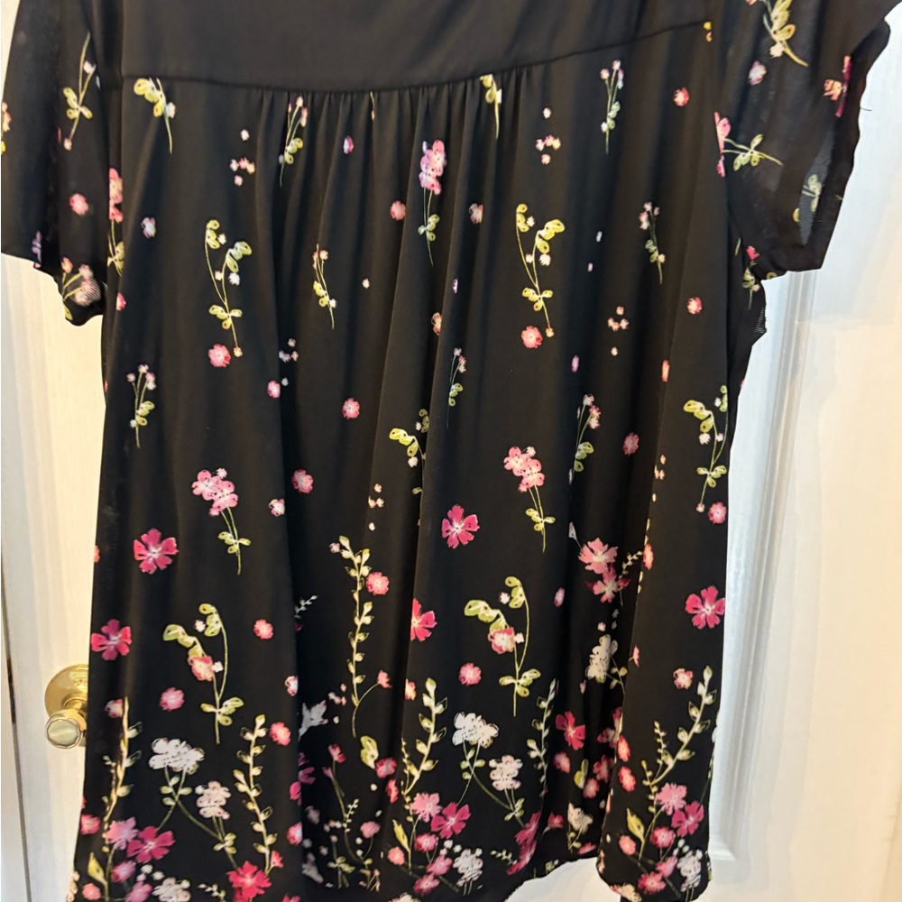 Style & Co. Black Floral Blouse